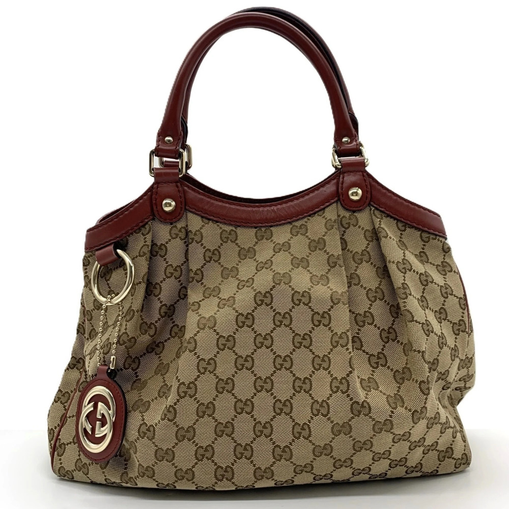 GUCCI Authentic Brown Leather Tote Bag - Picture 1 of 6